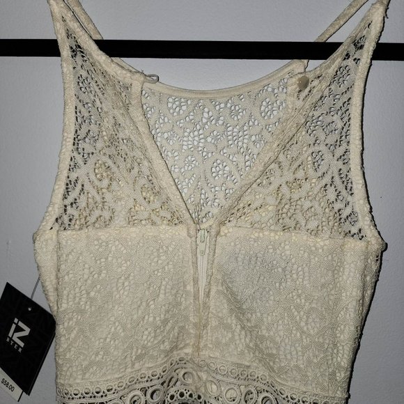 NWT IZ Byer Maxi Dress in Olive with Cream Lace Top - Picture 3 of 6